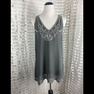LovPosh Grey with Sequin Design Tank Top